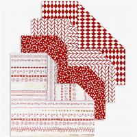 Origamipapir 15 x 15 cm rød og hvid
